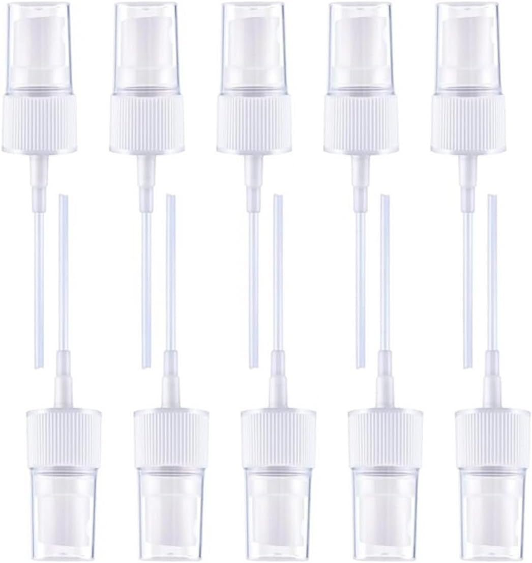 10 Pcs Spray Bottle Top, Nozzle Sprayer Tops, Replacement Pump for Essential Oil Bottles, Dispenser Caps Fine Mist Sprayer for Cosmetic (18/410 Cap Size) white