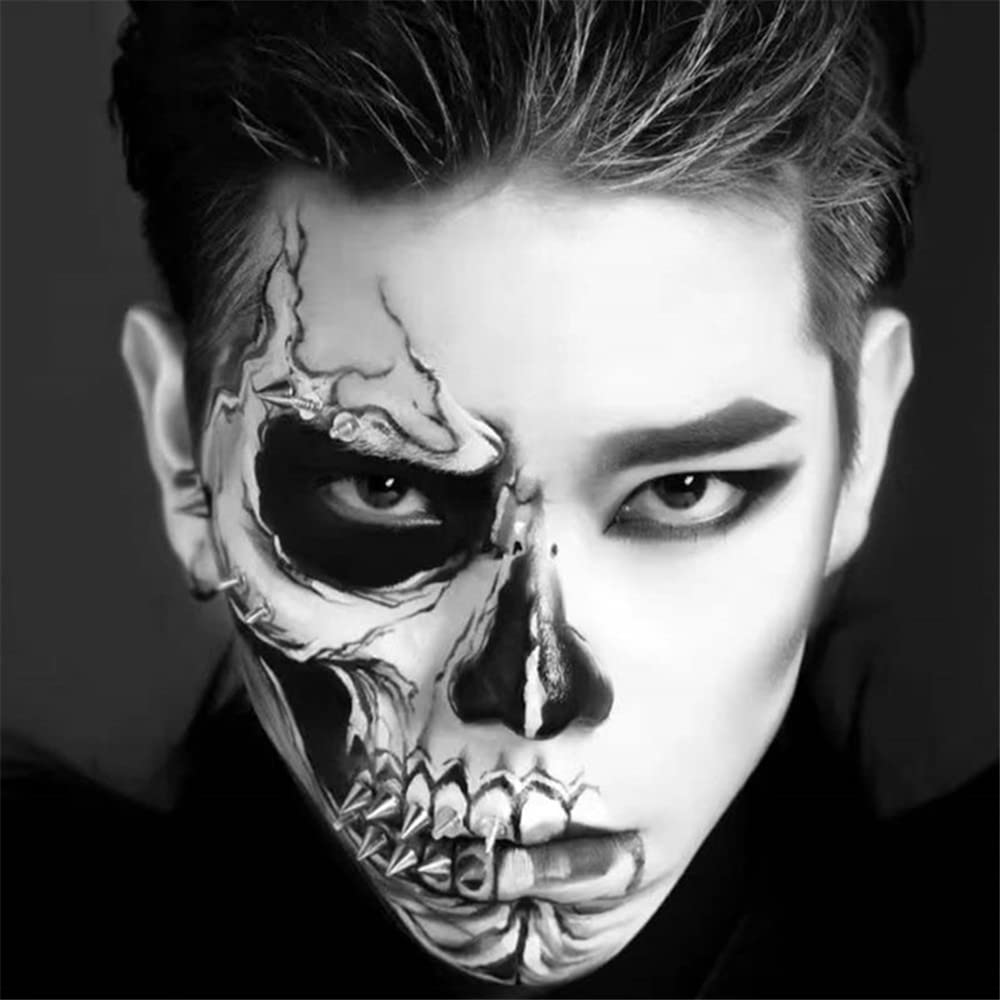 Go Ho Black Face Paint Stick,Water Based Cream Black Body Paint Washable,Highly Pigmented,Smooth and Safe for Skin,Halloween Cosplay SFX Skeleton Zombie Goth Makeup