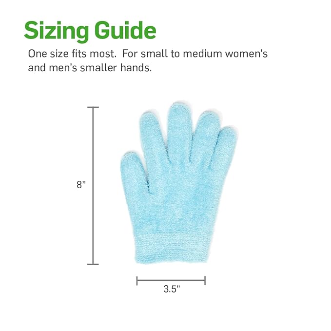 NatraCure Moisturizing Gel Gloves - (for Dry, Cracked Skin, Aging Hands, Cuticles, Eczema, After Hand Washing, Instead of Overnight Sleeping Gloves, Lotion, Cream) - Color: Aqua