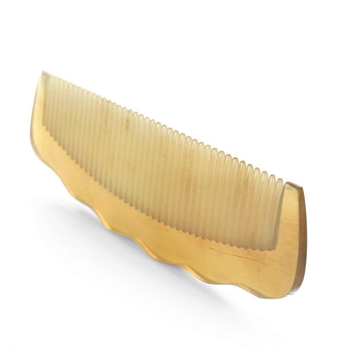Premium Quality 100% Handmade Anti Static Natural Sheep Horn Comb - Professional Detangling Massage Comb (Wavy)
