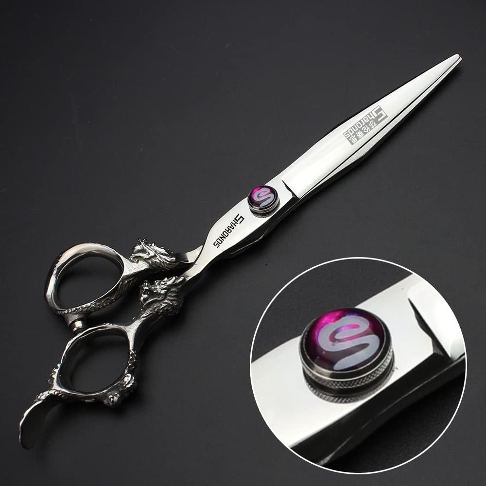 professional haircut scissors rose gold high hardness sharp 440c hairdresser hairstyle trim and hair sparse (7-inch 2pc-B)