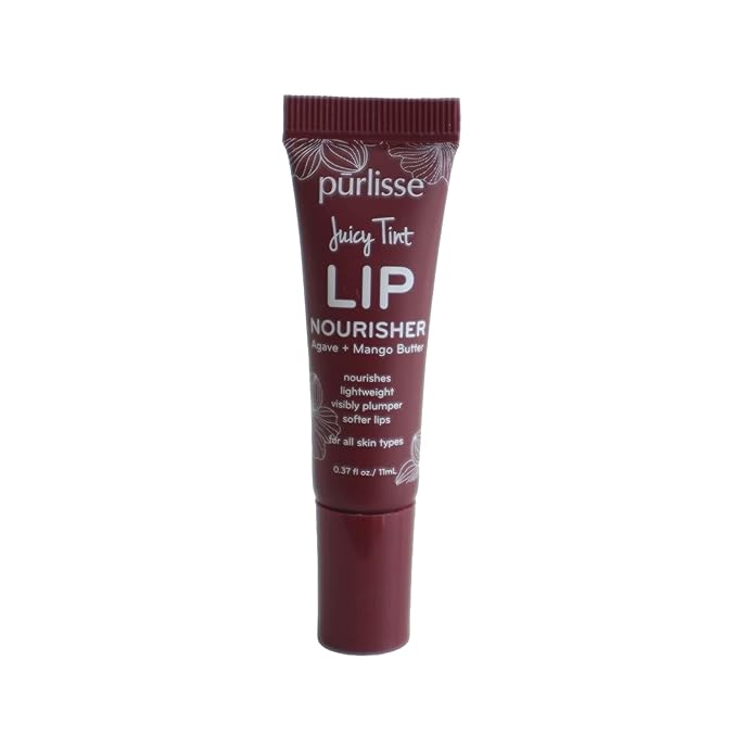 pürlisse Juicy Tint Moisturizing Tinted Lip Balm for Women - Hydrating Lip Treatment for Dry Cracked Lips - Enriched with Shea Butter & Jojoba Oil for Plumper Soft Lips - Plum Shine (.38 oz)