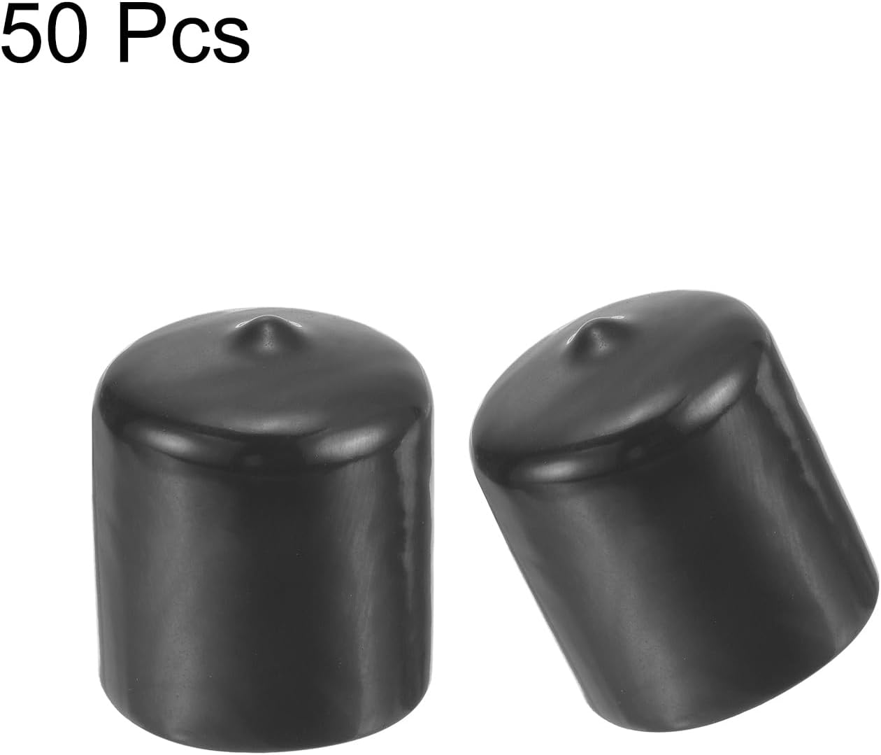 uxcell 50pcs Rubber End Caps 30mm(1 3/16") ID Vinyl PVC Round Tube Bolt Cap Cover Screw Thread Protectors Dark Grey