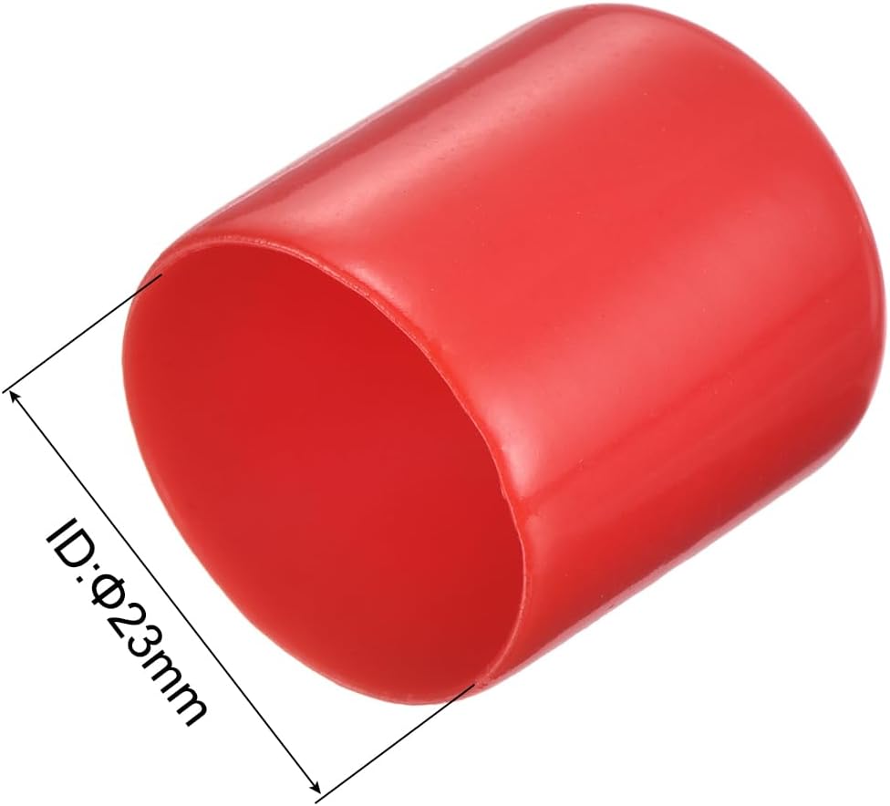 uxcell 50pcs Rubber End Caps 23mm(15/16") ID Vinyl PVC Round Tube Bolt Cap Cover Screw Thread Protectors Red