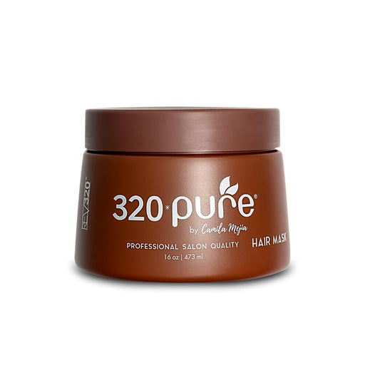 Rev320 320Pure Hair Mask for Damaged Hair 16oz, Mascarilla para el cabello, Deep Conditioning Mask for Dry, Frizzy, Color-Treated & Curly, Hydrating Treatment for Growth & Repair