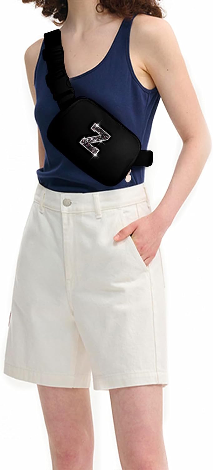 Gifts for Girls & Kids - Birthday Gifts for Daughter & Sister, Essentials for Her, Travel Essentials, Cute Teen Trendy Stuff Waist Packs Belt Bag Crossbody Bag | Black, Initial Z