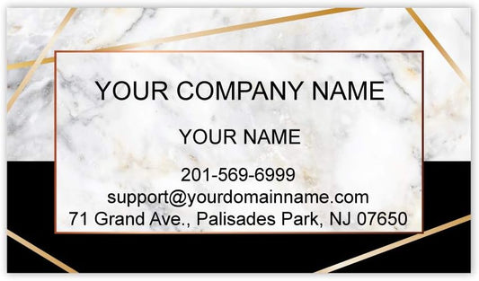 Custom Premium Business Cards 100 pcs Full color - Printed on 16pt(350gsm) or14pt (308gsm) Classic matte paper, Made in The USA (Marble Half)
