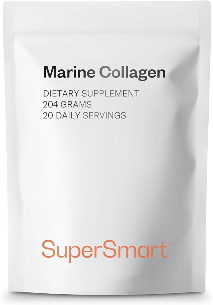 Supersmart - Marine Collagen Powder - Natural Supplement - Patented & Hydrolyzed | Non-GMO & Gluten Free - 100mg