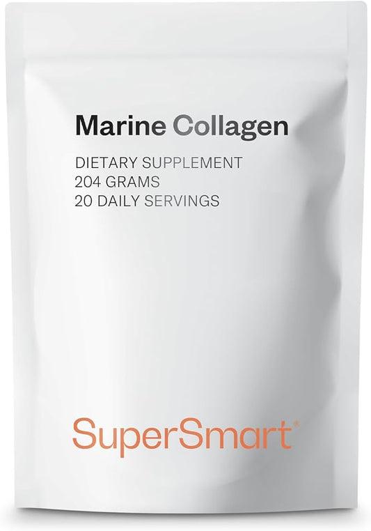 Supersmart - Marine Collagen Powder - Natural Supplement - Patented & Hydrolyzed | Non-GMO & Gluten Free - 100mg