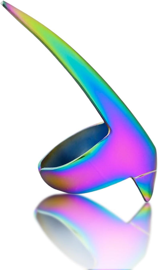 Quick Hair Parting Tool & Braid Sectioning Ring- Stainless Steel Stitch Braid Tool Finger for Durable Dreadlocks Wig & Installation of Human Hair Extensions Braiding Tools (Rainbow)