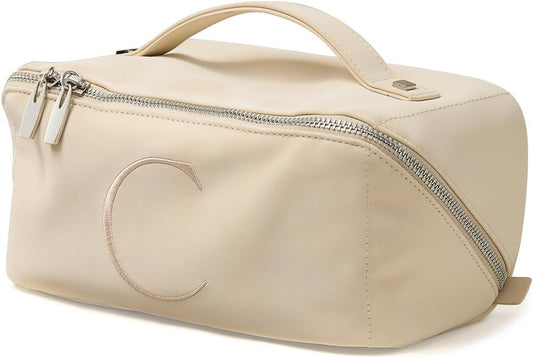 EACHY Travel Makeup Bag,Large Capacity Cosmetic Bags for Women,Waterproof Portable Pouch Open Flat Toiletry Bag Pattern Makeup Bag