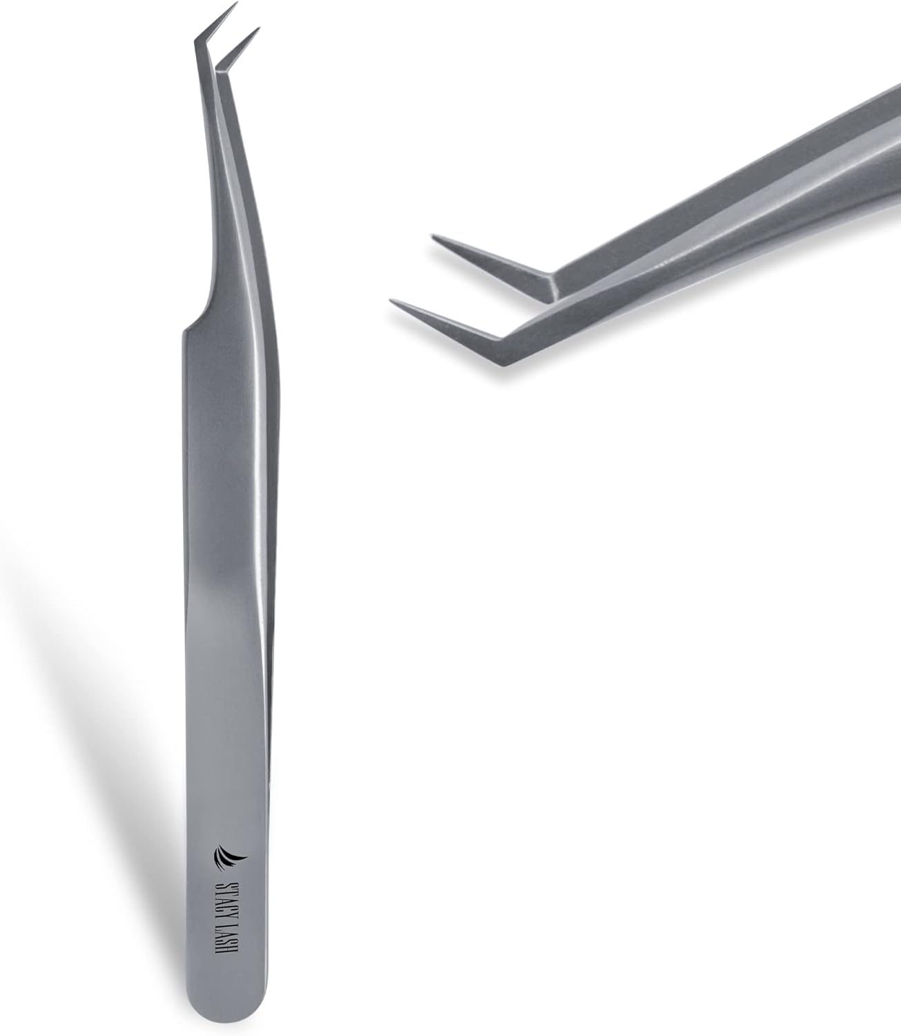 Stacy Lash STL-13 Curved Eyelash Extension Tweezers/Precision Tool for False Lashes Application/Supplies for Classic Extensions & Premade Fans/Tool Applicator for Volume Eyelashes/Beauty Accessories
