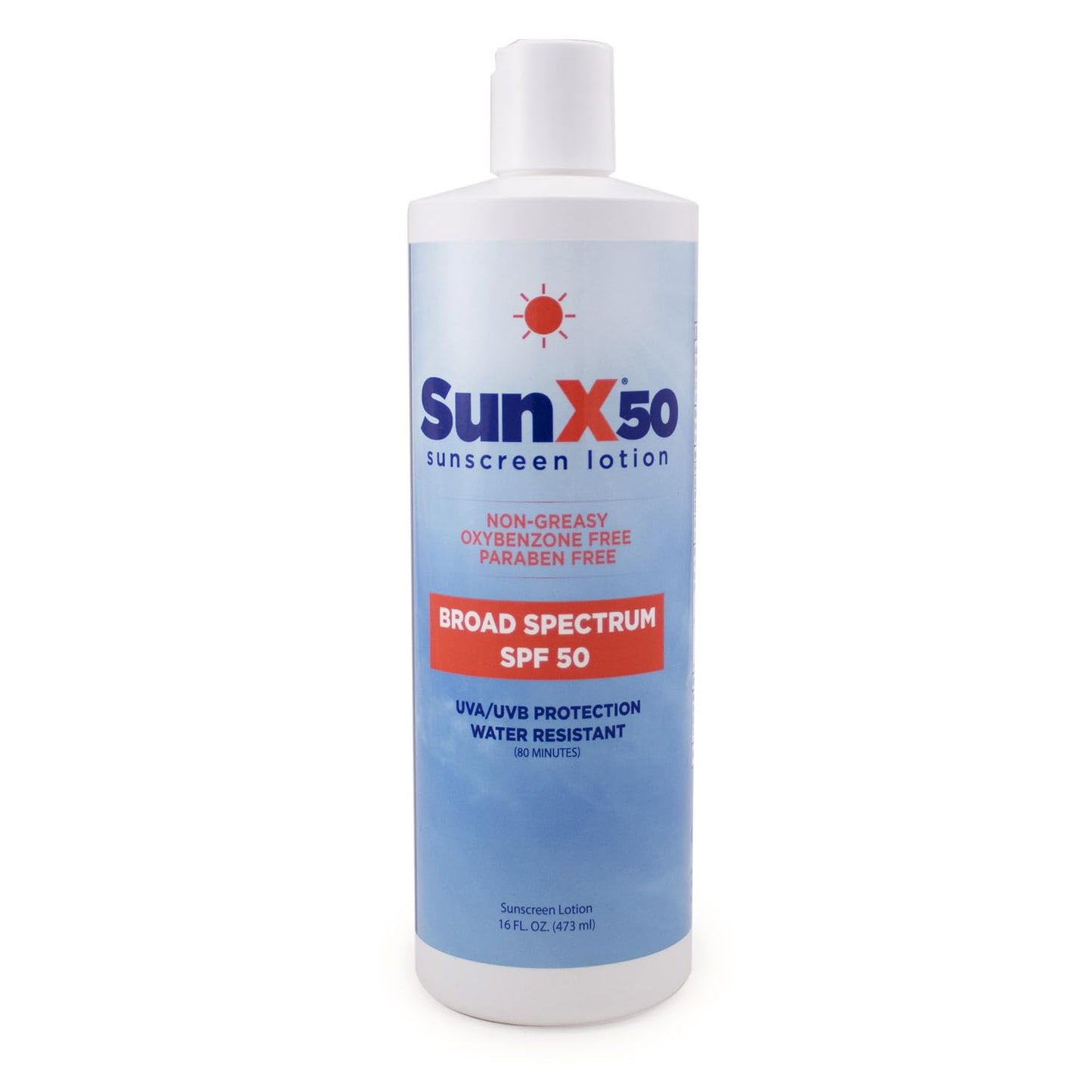 CoreTex Sun X 50 SPF Broad Spectrum Sunscreen Lotion - 16oz Bottle of Paraben, Oxybenzone, Octinoxate, & Oil Free Sunscreen - No White Cast and Water & Sweat Resistant Up to 80 Minutes
