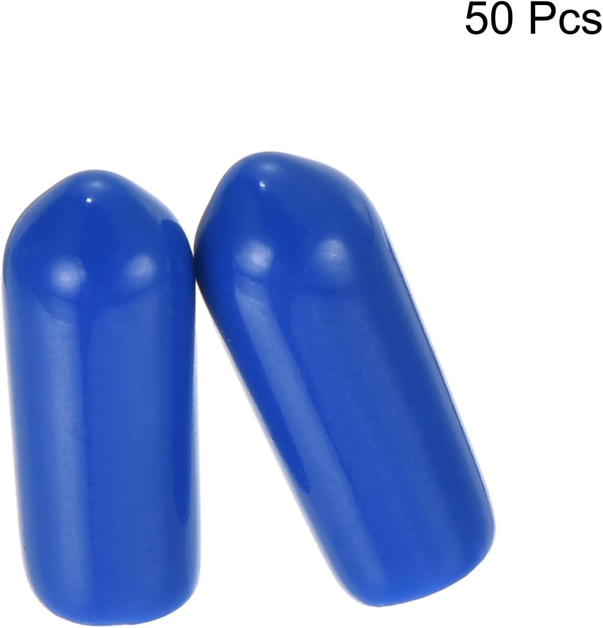 uxcell 50pcs Rubber End Caps 5mm(3/16 inch) ID Vinyl Round Tube Bolt Cap Cover Screw Thread Protectors Blue