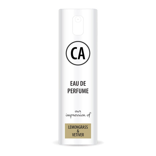 CA Perfume Impression of Lemongrass & Vetiver Unisex Eau De Parfum Woody Aromatic Scent Long Lasting Unisex Fragrance Travel Size TSA Ready for Day and Night Wear 0.33 Fl Oz 10ml