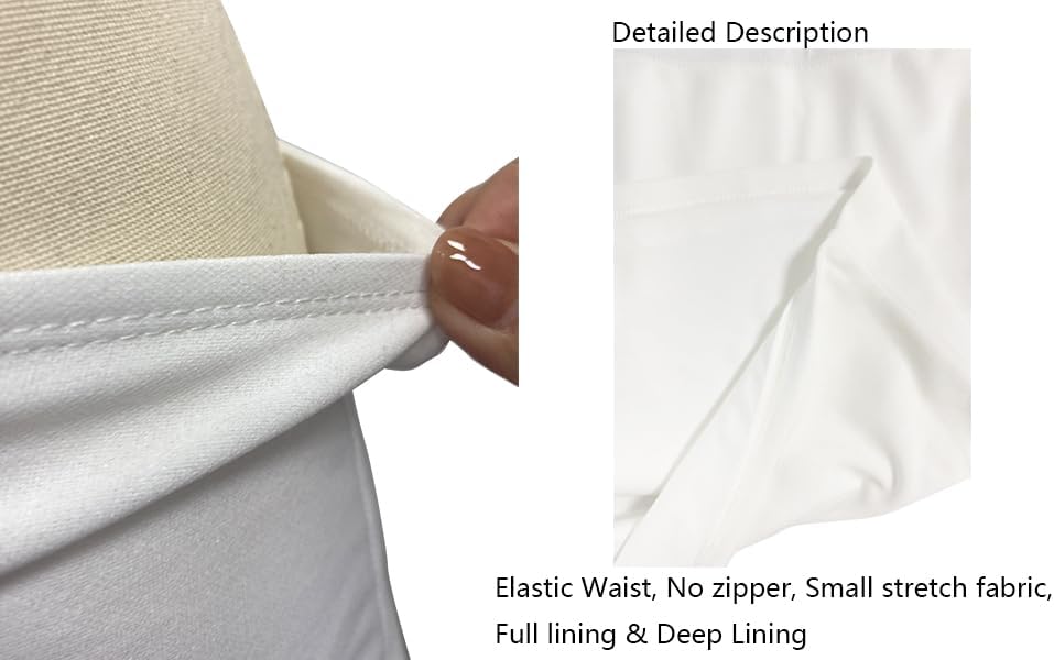 Women's White Mini Skirt Mid-Waist Stretch Fitted Bodycon Short Mini Skirts 0022