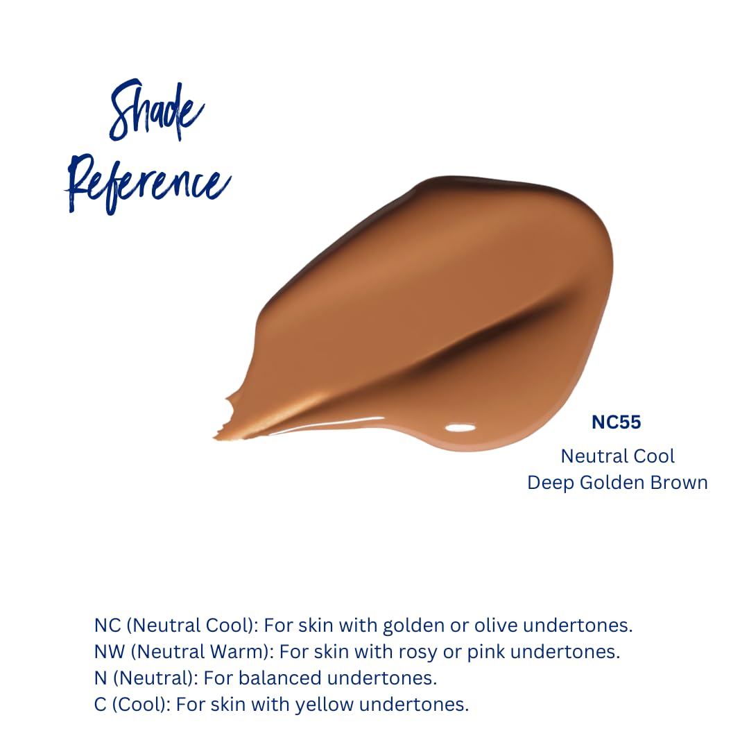 Best Bronze Bombshell Body Makeup - Tattoo Cover Up Makeup & Body Foundation Waterproof - Tattoo Concealer Waterproof for Scars, Varicose Veins Cover Up & Leg Foundation (NC55 Deep Golden Brown)