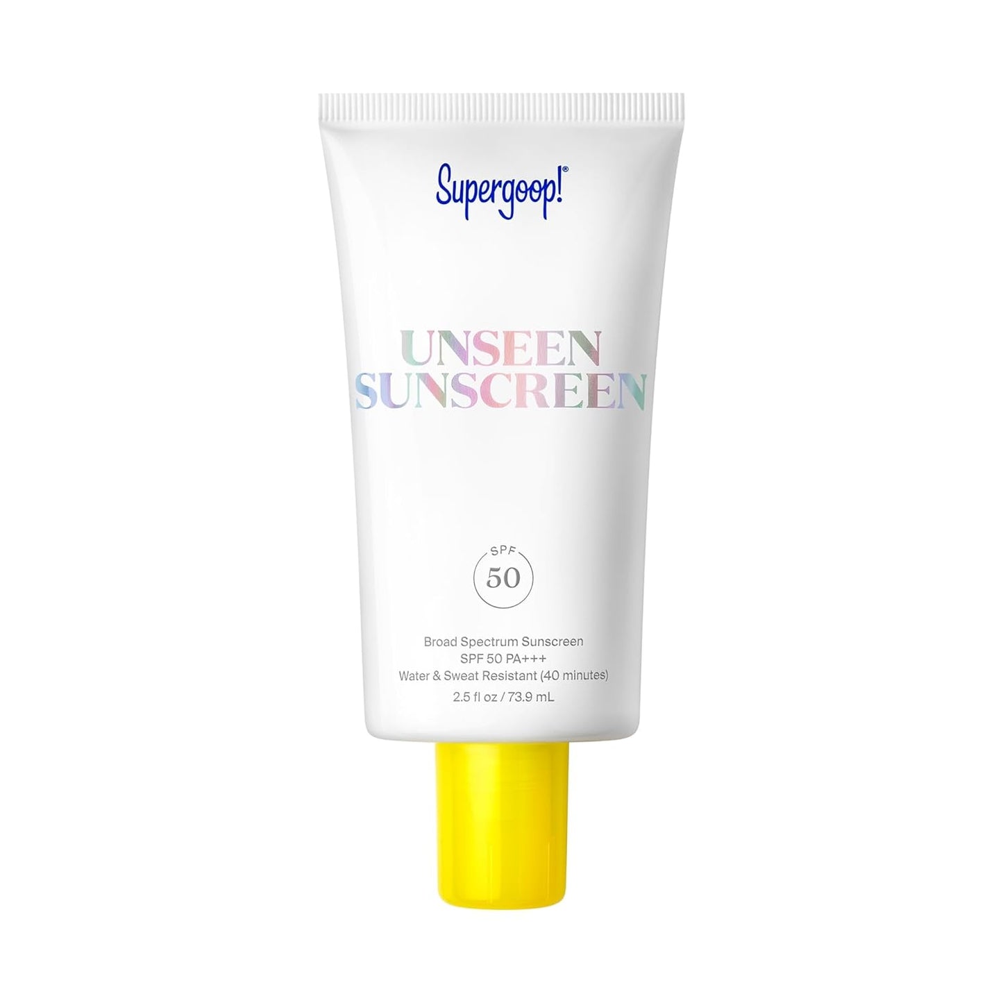 Supergoop! Unseen Clear Face Sunscreen - SPF 50 - Invisible + Broad Spectrum + Makeup-Gripping Primer - Weightless, Scentless, Oil Free - For All Skin Types & Tones - 2.5 fl oz