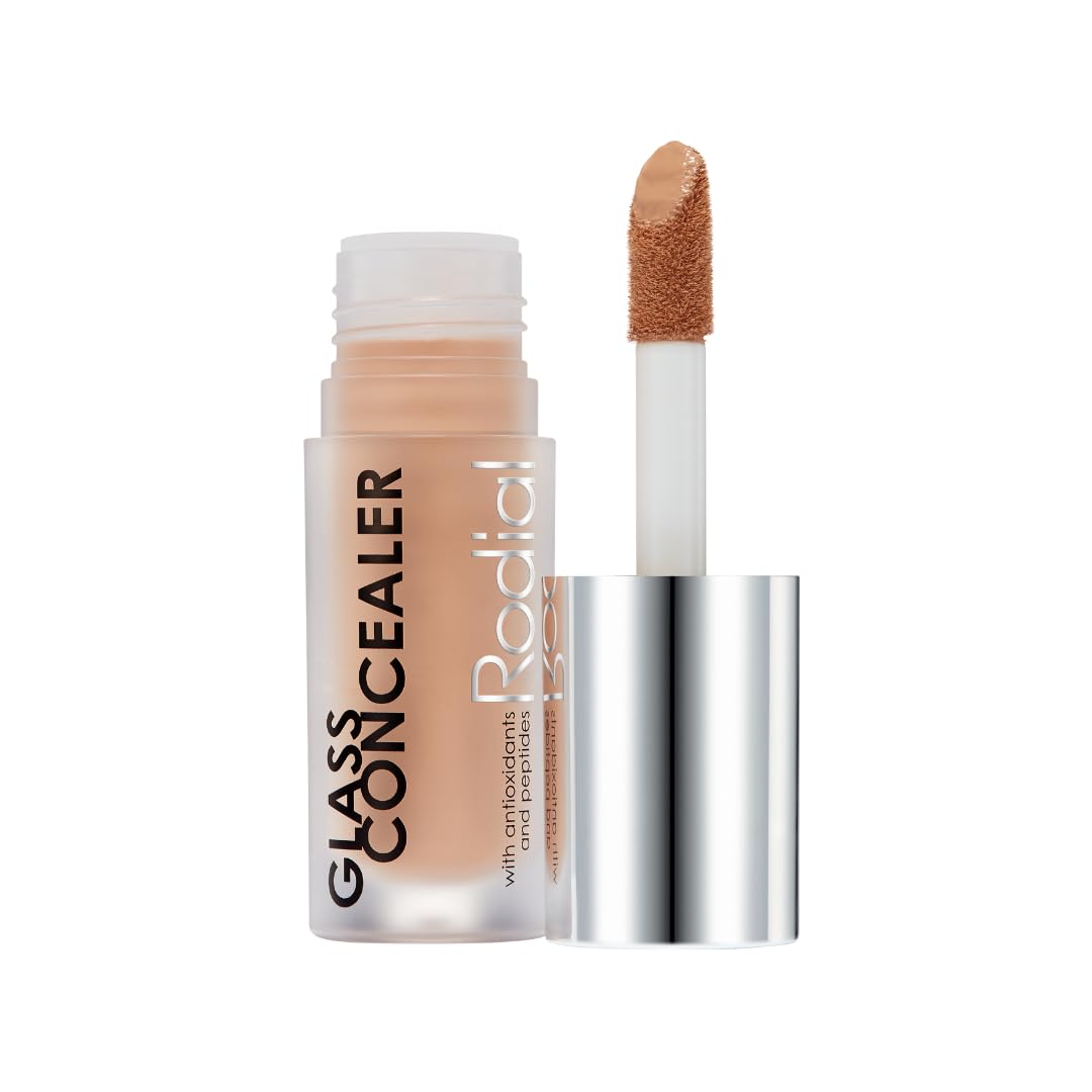 Rodial Glass Concealer Shade 4 - Luminous, Full-Coverage Cream with Peptides and Antioxidants for Flawless Skin, 0.1 fl. oz.