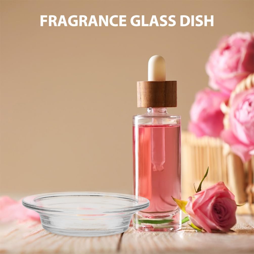 2Pcs Wax Warmer Replacement Dish, Replacement Wax Heating Tray, 4.5in Glass Aromatherapy Tray Candle Heating Bowl for Therapy Lamp Electric Lamps Oil and Tart