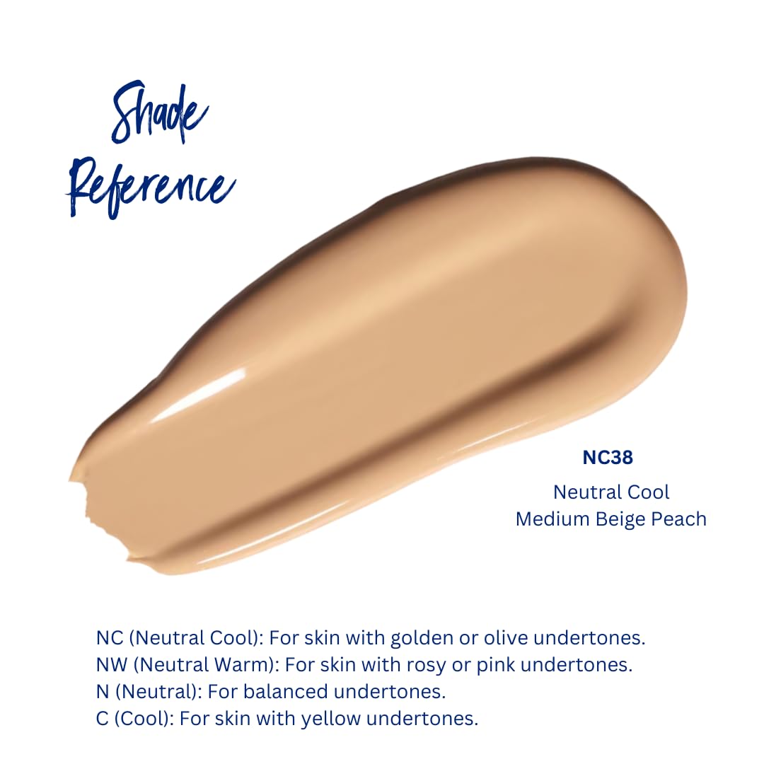 Best Bronze Bombshell Body Makeup - Tattoo Cover Up Makeup & Body Foundation Waterproof - Tattoo Concealer Waterproof for Scars, Varicose Veins Cover Up & Leg Foundation (NC38 Medium Beige Peach)