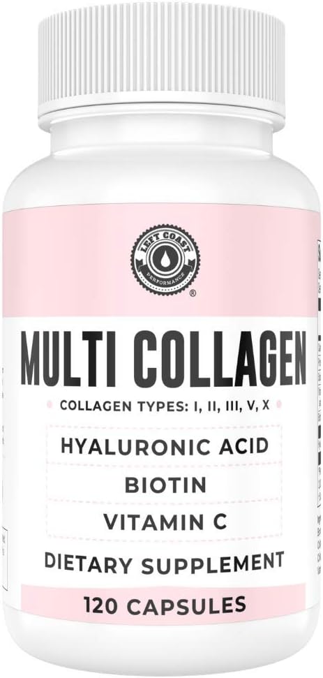 Left Coast Performance 120ct Multi Collagen Capsules with Biotin and 180ct Organic Bone Broth Capsules
