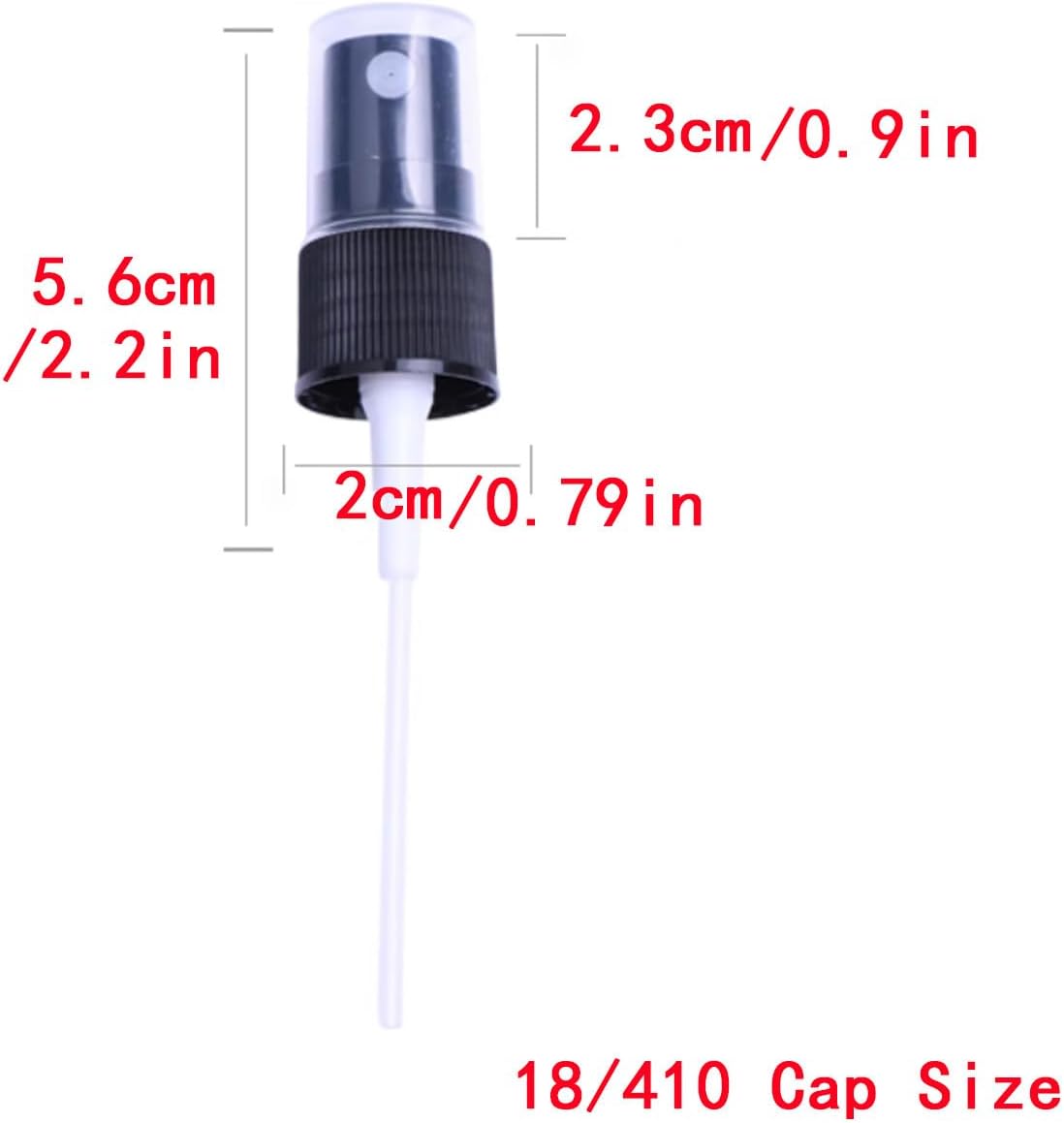 10 Pcs Spray Bottle Top, Nozzle Sprayer Tops, Replacement Pump for Essential Oil Bottles, Dispenser Caps Fine Mist Sprayer for Cosmetic (18/410 Cap Size) black