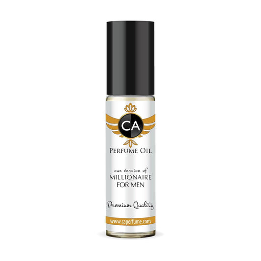 CA Perfume Impression of Millionaire for Men Fragrance Oil Leather Scent Long Lasting Cologne for Men Travel Size TSA Ready Mini Parfum Body Oil Roll-on 0.33 Fl Oz 10ml