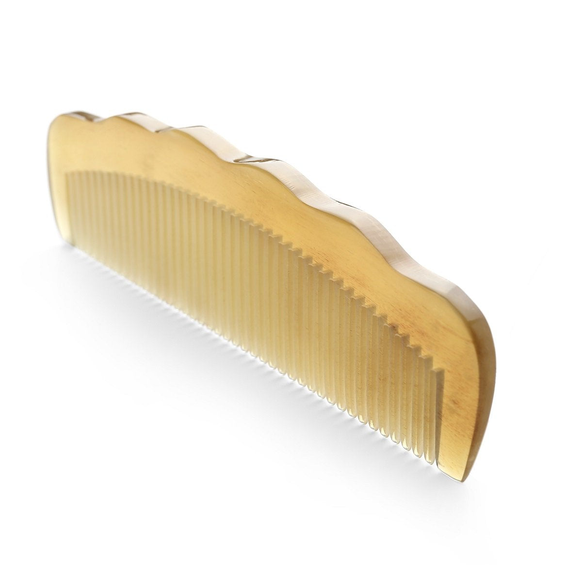 Premium Quality 100% Handmade Anti Static Natural Sheep Horn Comb - Professional Detangling Massage Comb (Wavy)