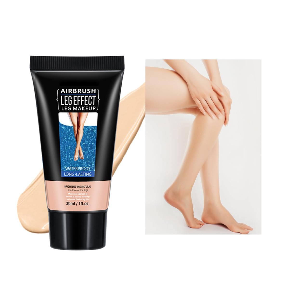 Leg Makeup Waterproof No Transfer,1 Oz Light Glow Leg Vein Cover up Makeup,Leg and Body Scar Cover up Makeup,Long Lasting Body Foundation,Leg Concealer for Women,Leg and Body Makeup Lotion