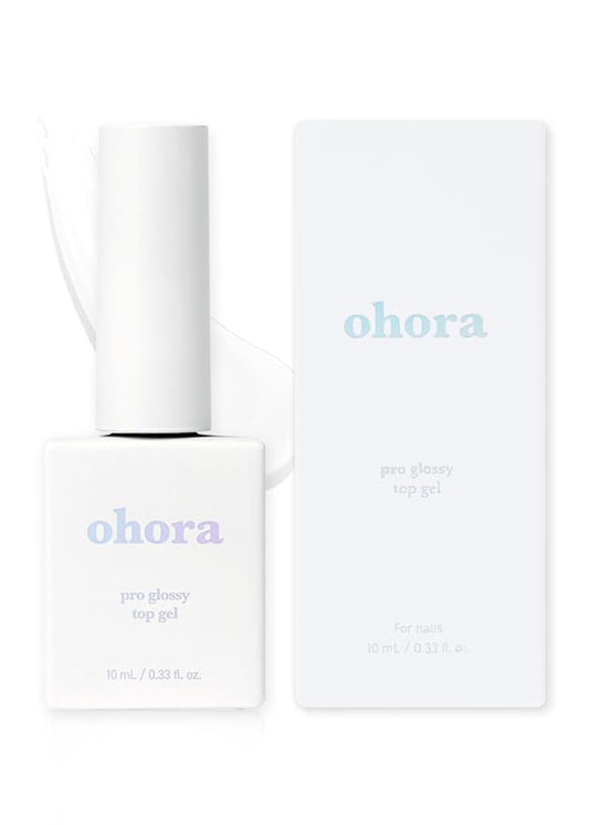 ohora Gel Nail Care (Pro Glossy Top Gel) - Corrects Nail Texture, Easy to Use & Easy to Remove for Semi Cured Gel Nail Strip Application - Professional Salon-Quality for Healthy, Strong Nails