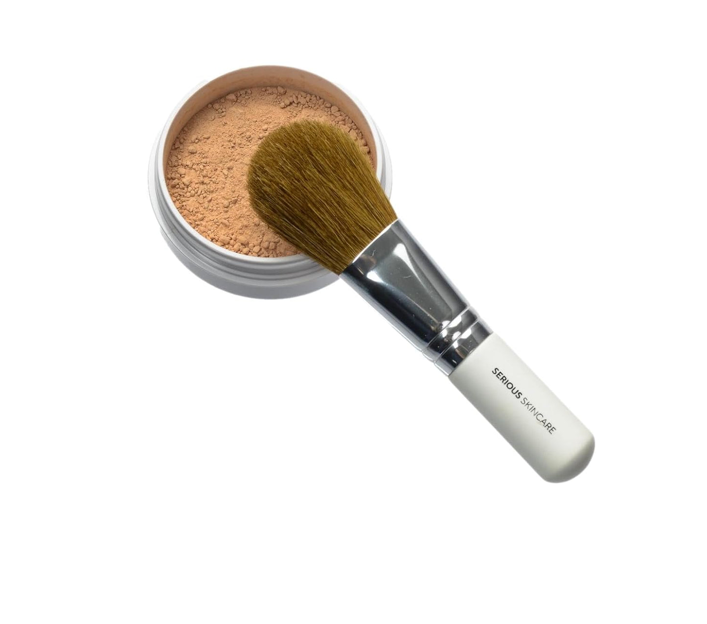 Serious Skincare BELLA ROSE Loose Mineral Powder Makeup Foundation + Brush - SPF 15 - Talc Free - Lightweight - Buildable Light to Medium Coverage - Luminous Matte Finish - 0.50 oz  - Medium