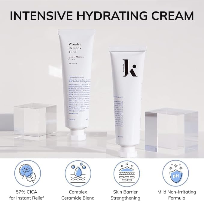 keenoniks Hydrating & Barrier-Repair Cream for Dry & Sensitive Skin – Korean Moisturizer with CICA & Ceramide – 50ml (1.69 fl oz)