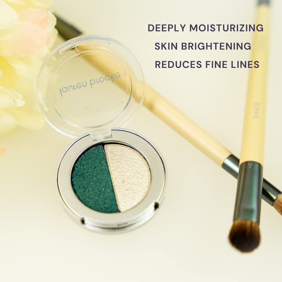 Lauren Brooke Cosmetiques Pressed Eye Shadow Duo, Richly Pigmented Natural Eyeshadow, EU Certified Organic Makeup For Women (Morning Dew/Summer Wind)