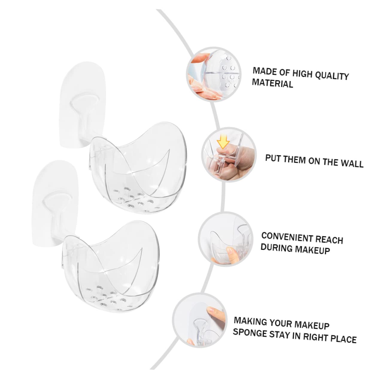 2pcs Powder Puff Holder Stylish Makeup Sponge Storage Racks for Easy Access and Drying for Bathroom and Vanity Organization