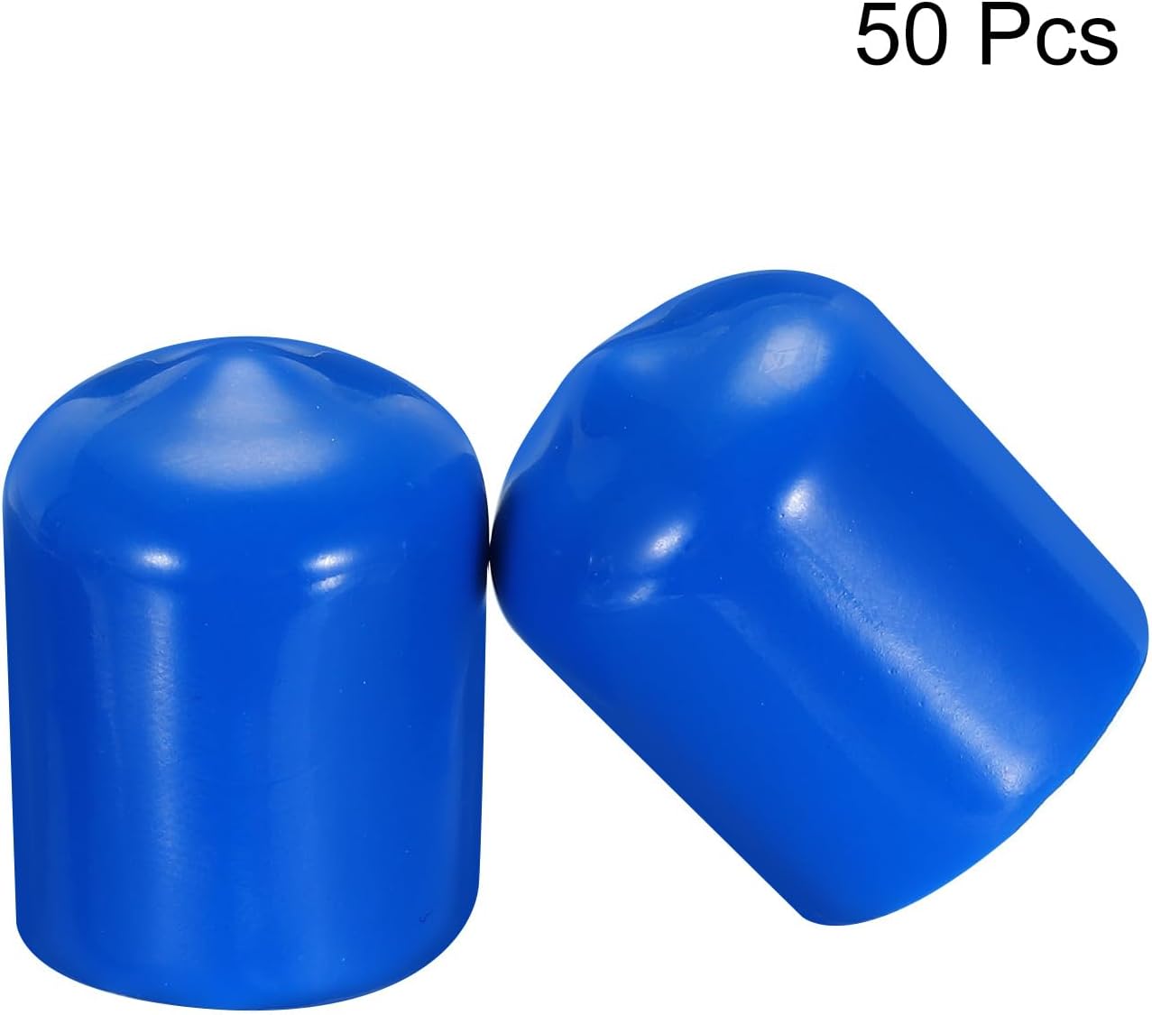 uxcell 50pcs Rubber End Caps 17mm ID Vinyl PVC Round Tube Bolt Cap Cover Screw Thread Protectors Blue, 0.67 inch