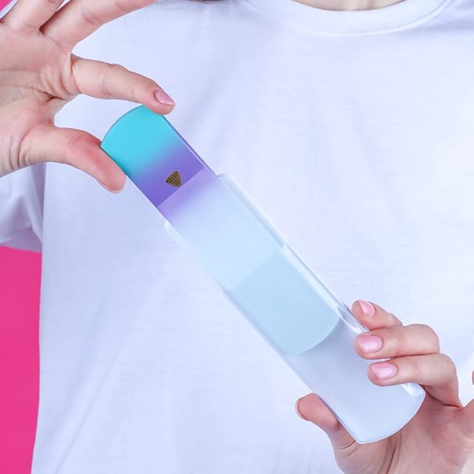 BONA FIDE BEAUTY Czech Glass Dual-Sided Glass Foot File, Scraper, and Rasp. Luxurious Self-Care Gift for Women