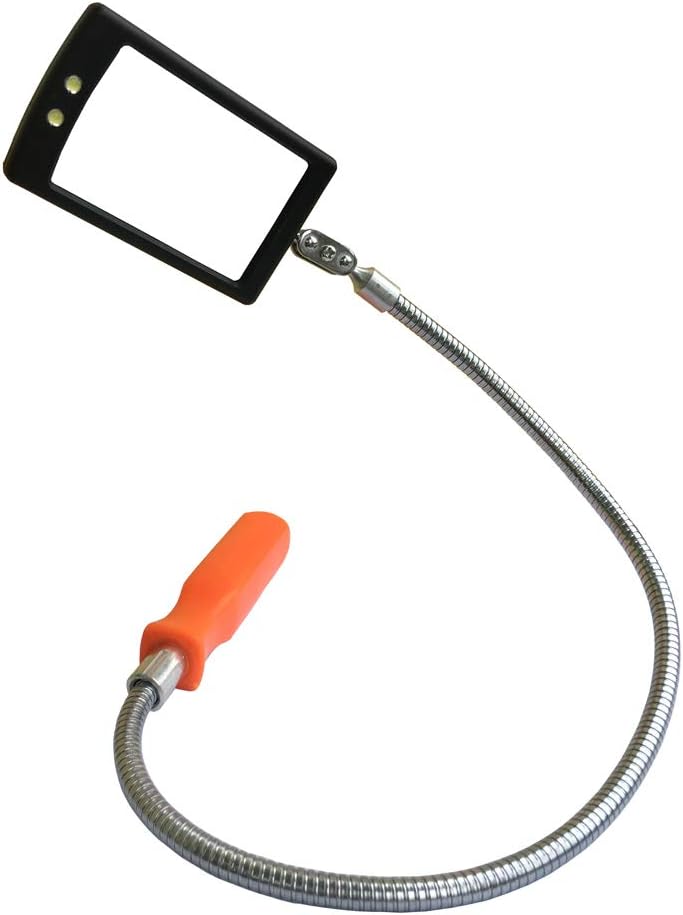 Home Inspection Mirror Flexible with Light telescoping led Stainless Replacement 360 Swivel for Extra Viewing，Present for Christmas, Birthday Father's Day Everyday Carry