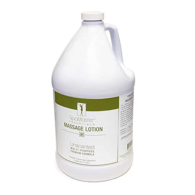 Master Massage Organic, Unscented, Vitamin-rich & Water-soluble Massage Lotion - 1 Gallon, Clear