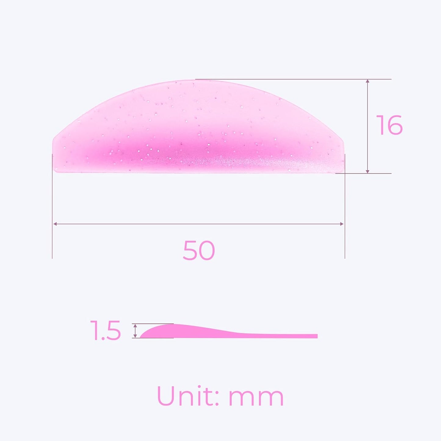 Lash Lift Shields Flat, Lomansa Korean Lash Lift Pads Super Sticky Glueless For NO.1 Perm Soften Lash Lift Rods (Glitter Rose)