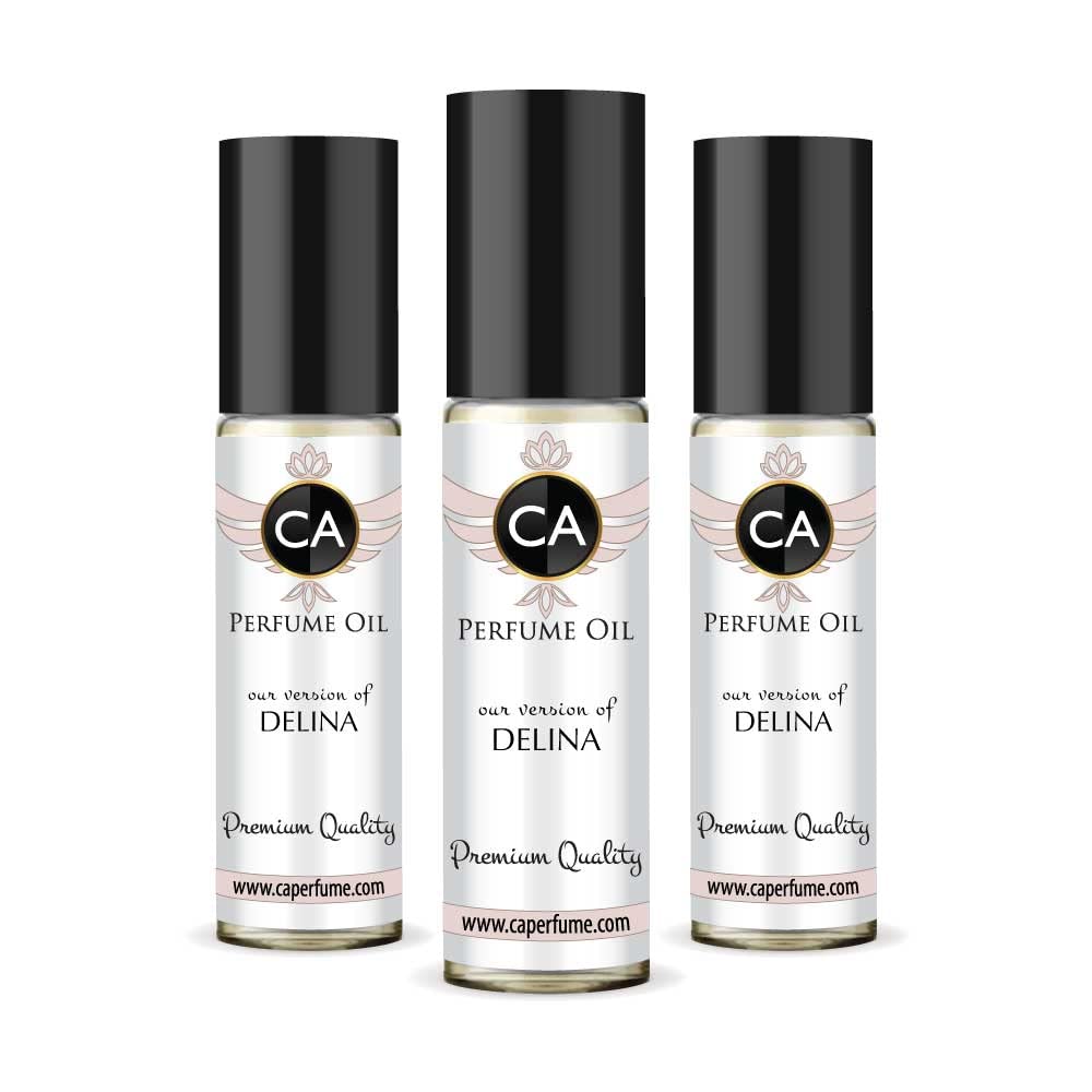 CA Perfume Impression of Delina for Women Eau De Parfum Floral Scent Long Lasting Perfumes for Women Travel Size TSA Ready for Day and Night Wear 0.33 Fl Oz 10ml (Pack of 3)