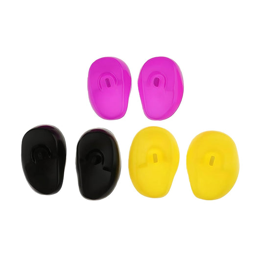 3 Pairs Reusable Silicone Ear Covers Waterproof Hair Dye Protectors for Salon Home Hair Coloring Ear Guards