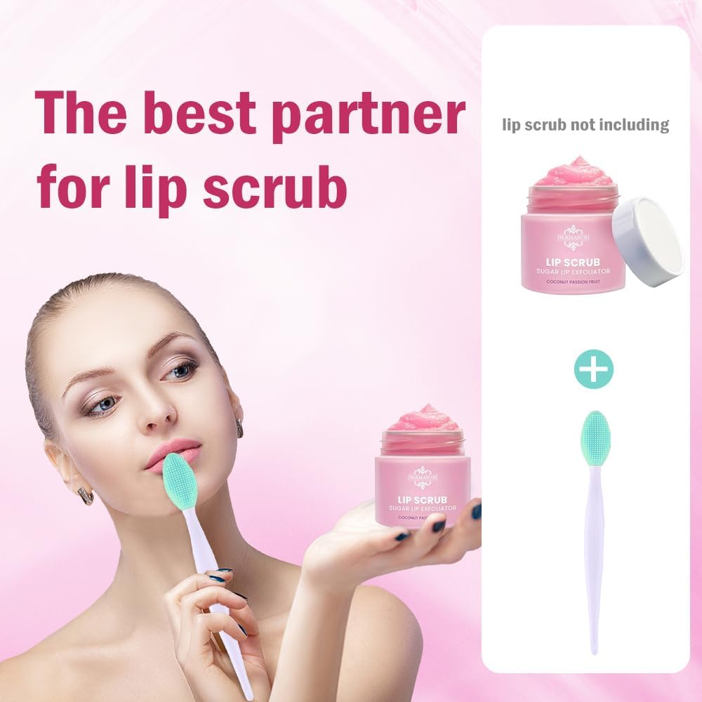 10 Pcs Silicone Lip Scrub Brush Exfoliating,Nose Clean Blackhead Removal,Lip Scrubber for Lip Lightening,Lip Exfoliator Scrubber Tool for Dark Lips