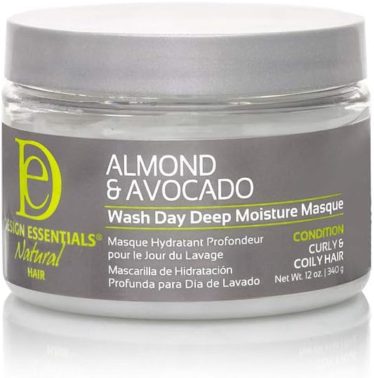 Design Essentials Natural Almond & Avocado Wash Day Deep Moisture Masque, 12 Ounce