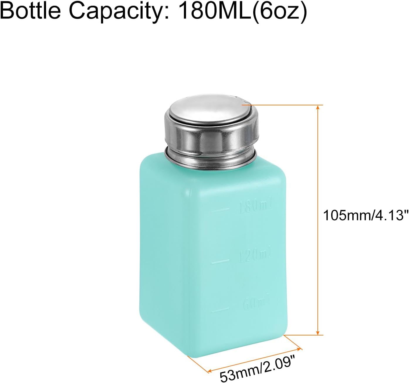 HARFINGTON 4PCS 180ML(6oz) Push Down Alcohol Dispenser Pump Liquid Press Empty Bottles Refillable Container for Cleanser Nail Polish Remover, Green