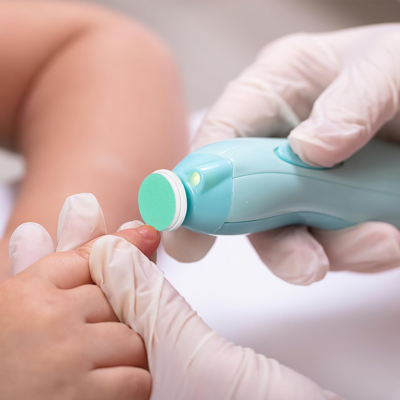 Angoily 24 Pcs Baby Nail File Pads Nail Trimmer Replacement Pads Electric Baby Nail-Grinding Buffer Heads for Standard Electric Kid Trimmer Suits to Newborn and Adults Green