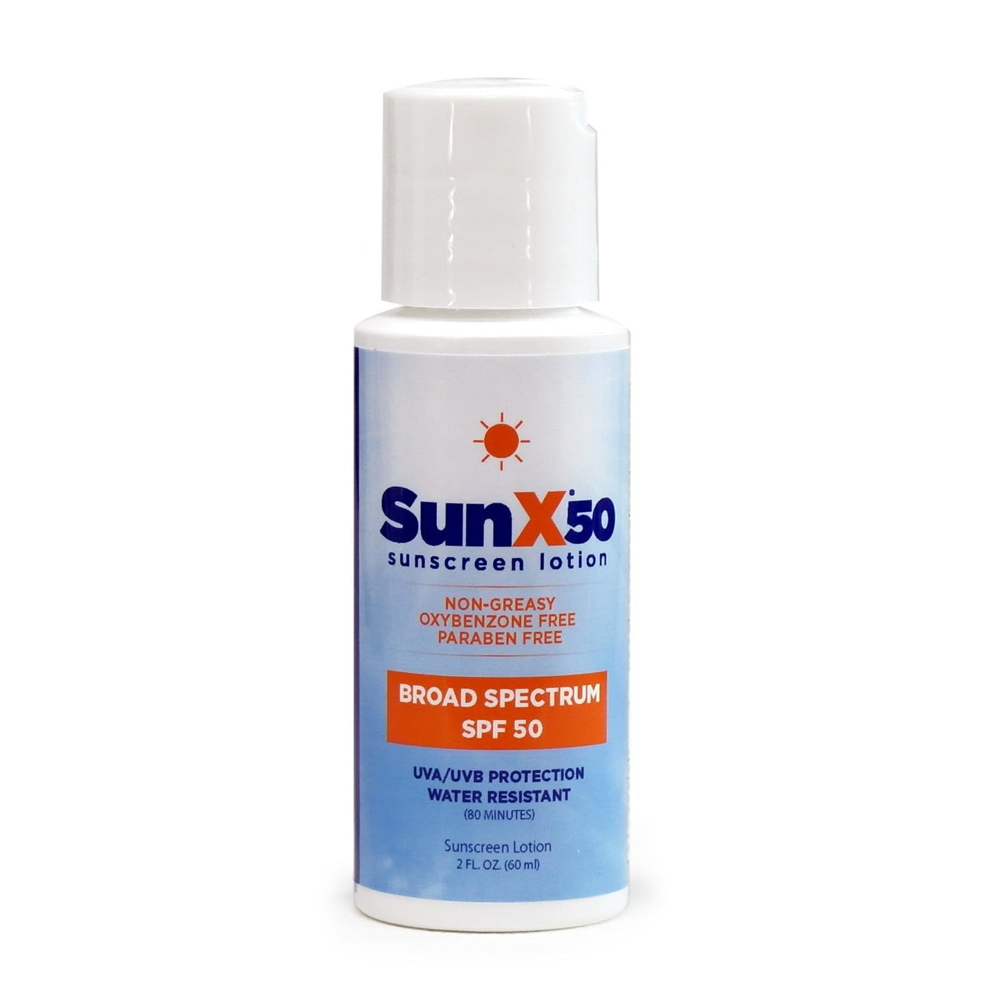 CoreTex Sun X 50 SPF Broad Spectrum Sunscreen Lotion - 2oz Bottle of Paraben, Oxybenzone, Octinoxate, & Oil Free Sunscreen - No White Cast and Water & Sweat Resistant Up to 80 Minutes