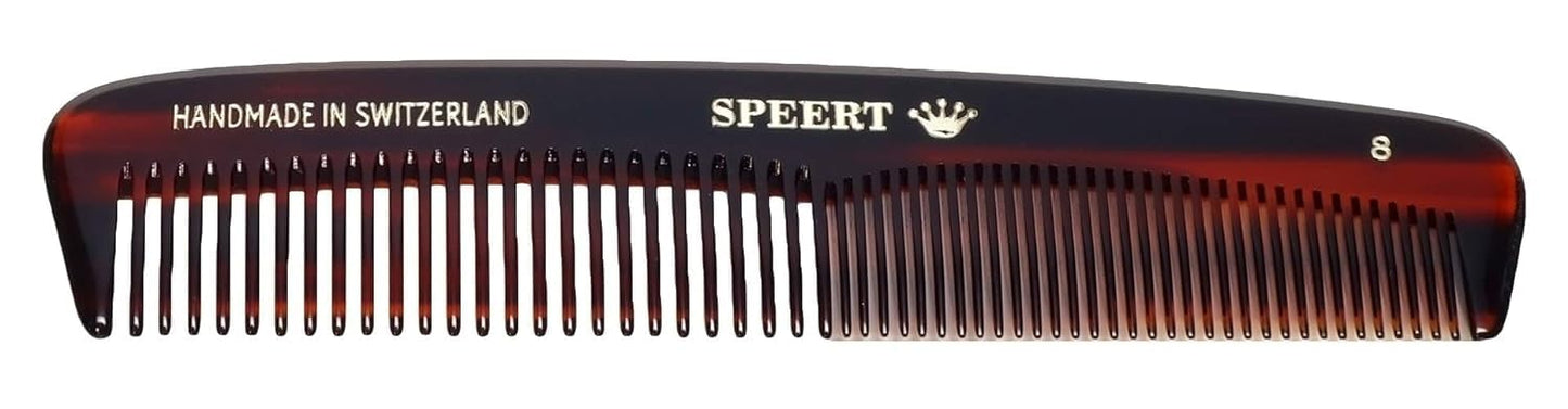 #8 Handmade Wide Narrow Tooth Comb Tortoise Havana Acetate Thick Coarse Curly Thin Fine Straight Hair Detangling Parting Grooming Teasing Styling Hairdresser Barber Hairdressing Wet Dry Pocket