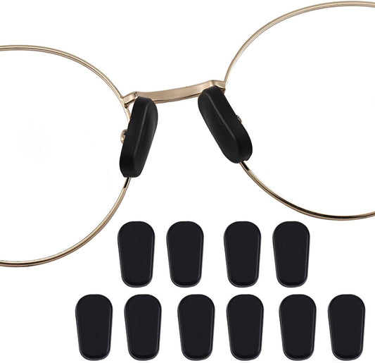 OPUGIT Soft Slip-on Nose Pads Covers, Non-Slip Silicone Eyeglass Nose Piece Pads, Eyewear Protective Covers, Eye Glass Repairing kit Nose Bridge Pads(Black,5 Pairs)