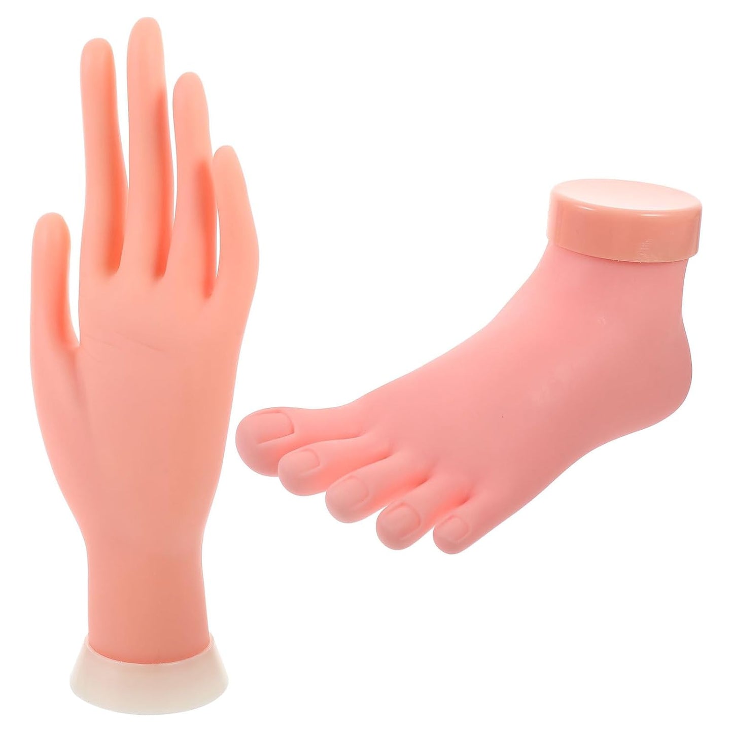 Beaupretty 2Pcs Left Hand Nail Art Practice Model Lightweight Rubber Manicure Training Tool for Salon and Beginners 8.85 Inch Reusable Fake Hand for Nail Design